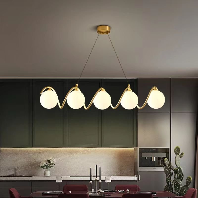 Modern Sputnik Glass Spiral Glass Globe Chandelier